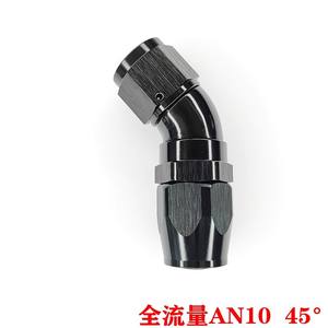 AN4 AN6 AN8 AN10 AN12フルフロースイベルホースエンドアルミニウム45度ブラック<span class=keywords><strong>AN</strong></span>継手 - Product Image 2
