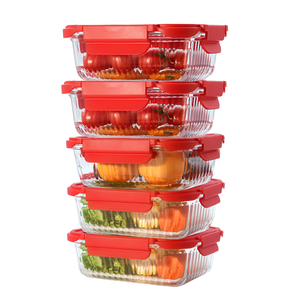 Recipientes de Vidrio Ecológicos Herméticos con Tapas de Cierre, Minimalistas, Aptos para Microondas y Lavavajillas, Recipientes para Preparación de Comidas, Grado Alimenticio - Product Image 4