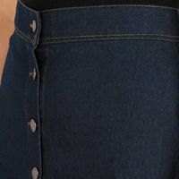 Jupe midi en jean bleu décontractée pour femme, taille naturelle, coupe trapèze, respirante et écologique, idéale pour l'été et l'automne