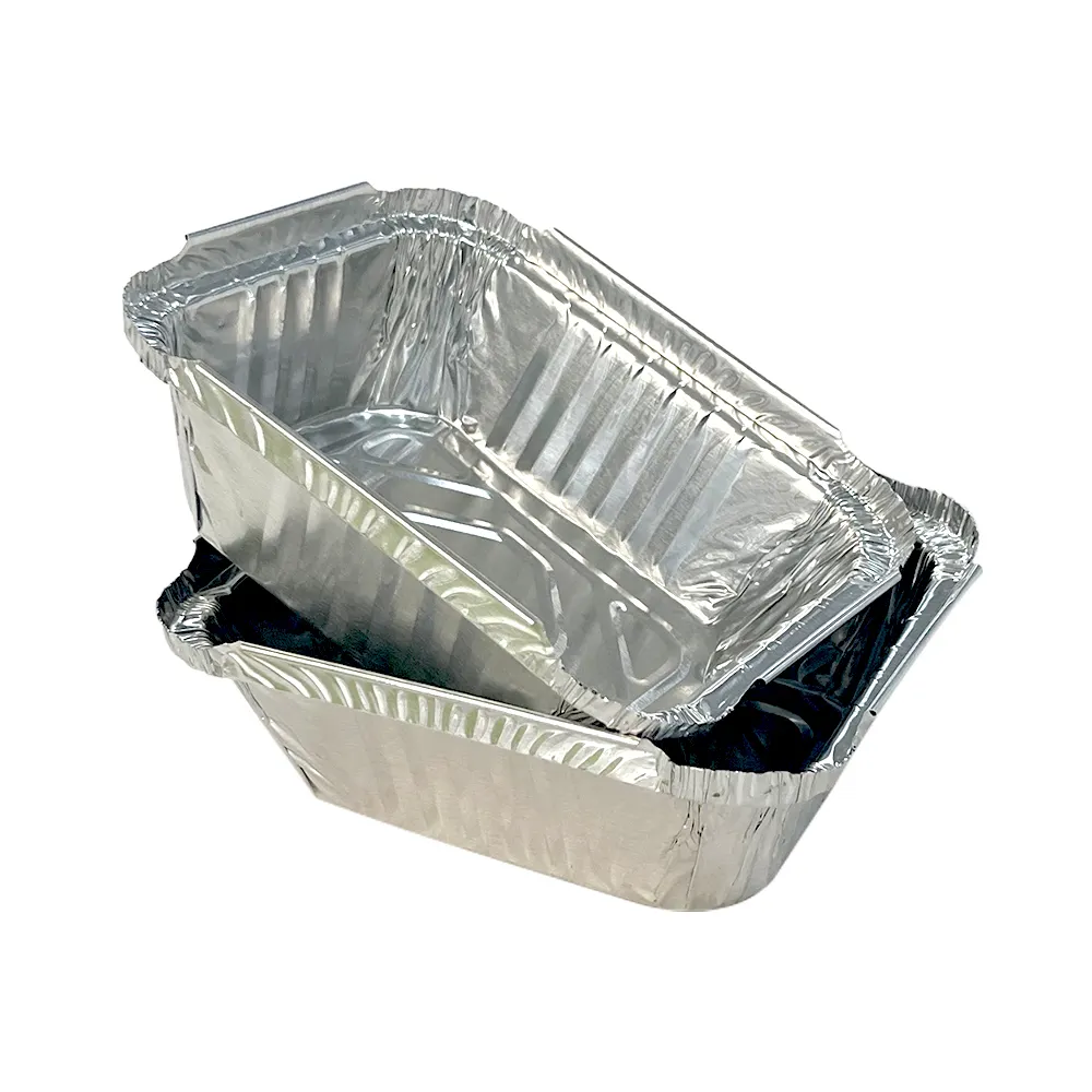 Wegwerp Vierkante Bakcontainer Multifunctionele Aluminiumfolie Voedsel Lunchbox Lade