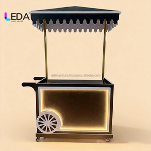 Carrito de Champán Negro para Bodas, Diseño Nuevo de Fábrica, Carrito de Dulces, Carrito de Bar para Champán, Accesorios de Decoración para Eventos - Product Image 2