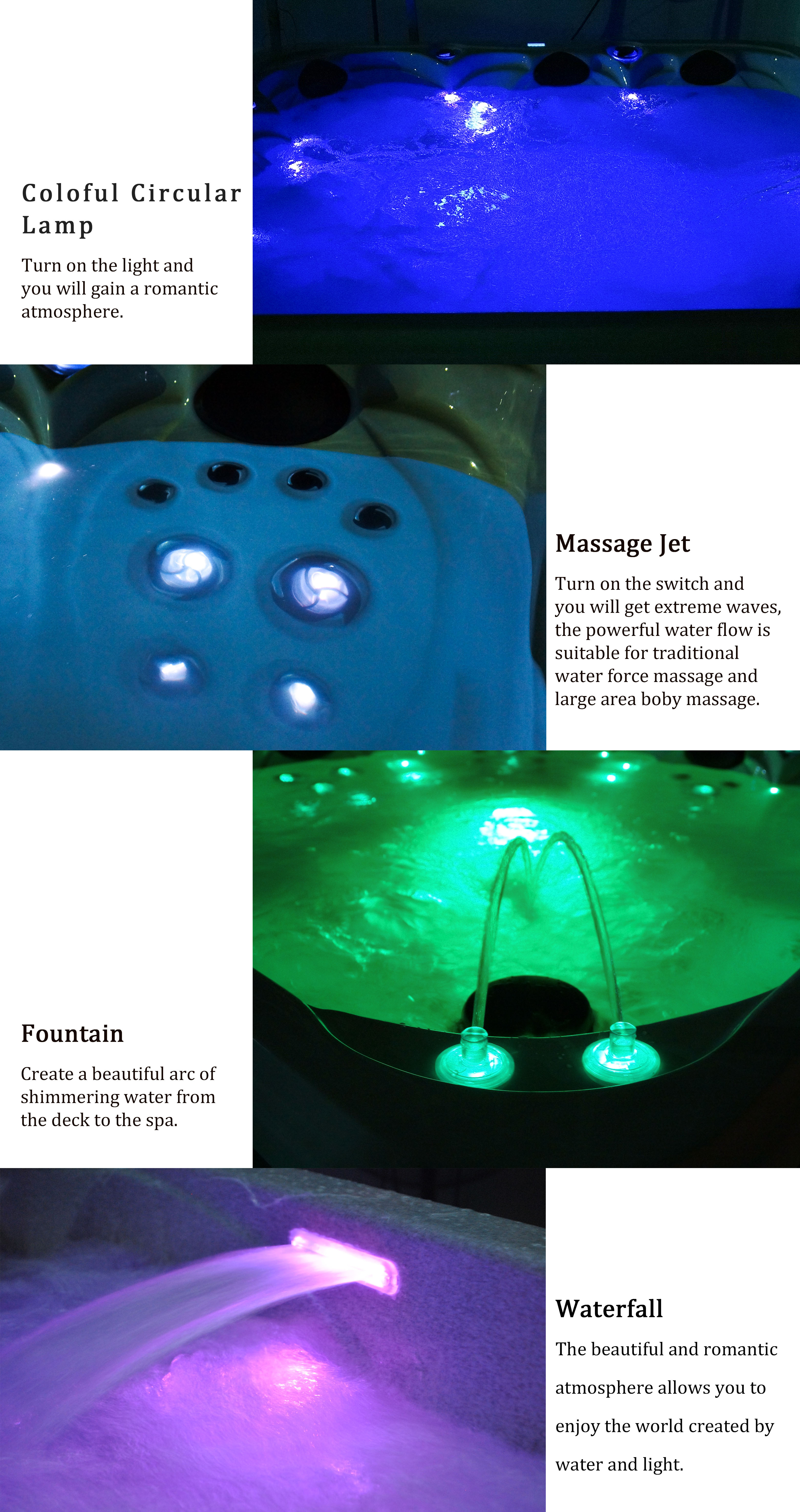 White Marble Color Air Jets Massage Hot Tubs Outdoor Indoor Bathtub
