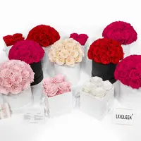 Boîte à Fleurs en Forme de Roses Conservées pour Toujours, Cadeau de Saint-Valentin pour Fête des Mères dans des Boîtes Personnalisées de Luxe, Vente en Gros d'Usine