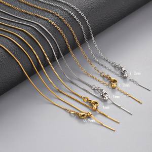 Caja ajustable de acero inoxidable, collar con acabado de cadena O de serpiente con tapón de goma, collar con cabeza de aguja - Product Image 2