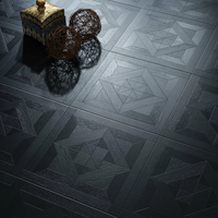 Plancher en bois composite renforcé à motif dentelé noir haute densité 12 mm, style vintage, vinyle en chevrons, stratifié, pour la maison