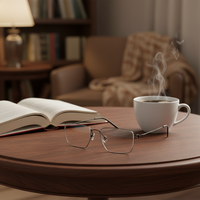 Montura de Gafas Ópticas Cuadradas de Aleación de Titanio Sólido, Unisex, Gafas Graduadas de Diseñador, Sin Tornillos, para Miopía, para Todo Tipo de Rostro