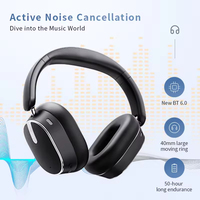 Audífonos con Cancelación de Ruido CE FCC Rohs H2 ANC ENC con Cable de Audio, Bluetooth 6.0, Micrófono, Auriculares con Cable e Inalámbricos