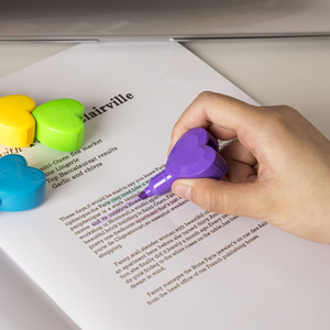 Surligneur kawaii en forme de coeur unique pour enfants à séchage rapide à base d'eau, stylo surligneur mignon <span class=keywords><strong>sapin</strong></span> enfants - Product Image 5