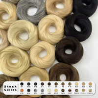 Chignon élastique 22 couleurs en cheveux naturels, postiche queue de cheval courte, chignon haut en cheveux naturels, extensions chignon donut en cheveux naturels