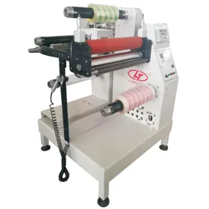 Otomatik rulodan ruloya etiket geriye sarma makinası laminasyon cihazı ile kağıt, rulo Film