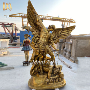 Fundido al aire libre decorativo religioso romano bronce Santo Michael Arcángel Ángel estatua - Product Image 2