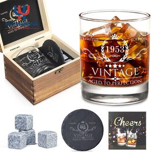 Huahang personnalisé 11 oz Vintage Double verre à whisky à l'ancienne Logo gravé boîte-cadeau en bois Transparent pour <span class=keywords><strong>Scotch</strong></span> Bourbon - Product Image 2