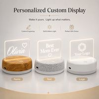 Lámpara de Ilusión Redonda de Escritorio, Diseño Portátil con Entrada USB, Base de Luz LED Acrílica con Control Remoto Táctil, Directo de Fábrica ODM