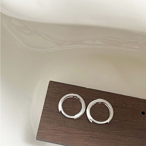 Sterling Silver S925 Hoop <b>Earrings</b> For Women Minimalist Geometric Design Everyday Wear <b>Fine</b> Jewelry - Product Image 2