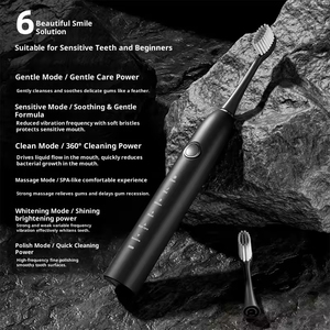 <span class=keywords><strong>Brosse</strong></span> à dents électrique sonique intelligente LED étanche IPX7 la plus vendue avec chargement Type-C, poils souples, 5 modes, double bouton de réglage de la force - Product Image 4