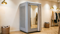 Système de placard de dressing sur mesure peu encombrant avec portes coulissantes à fermeture douce pour petite chambre