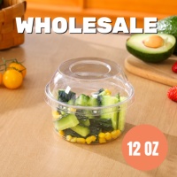 Conteneur alimentaire en PET de 12 oz avec couvercles, boîte de conservation des aliments en plastique transparente anti-fuite pour la préparation des repas et les plats à emporter