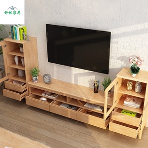 Shulin Nordic Solid Wood Tv Stand 1.8m Three Drawer Multi Functional Storage Cabinet Living Room Furniture - Product Image 1