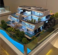 Maquette de table de sable à l'échelle pour projet de développement immobilier personnalisé, destinée aux négociations commerciales