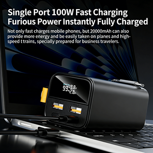 Cargador Rápido de 100W y 20000mAh de Gran Capacidad con Cable Retráctil de 70cm, Compatible con Teléfonos y Laptops, Apto para Aviones - Product Image 5