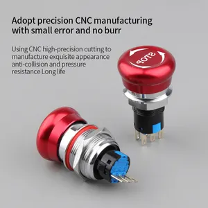 WD 16mm 19mm 22mm Emergency Stop Push Button Switch Factory Outlet CE ROHS Certificate Locking Momentary Function