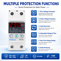 Dispositif de protection contre les surtensions Puluos KE-912 110V 220V, protection contre les surtensions et les sous-tensions avec reconnexion automatique