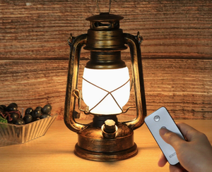 Lanterne HFBH Led Storm de style rétro <span class=keywords><strong>à</strong></span> piles en cuivre antique 235 4 * AA pour le camping - Product Image 3