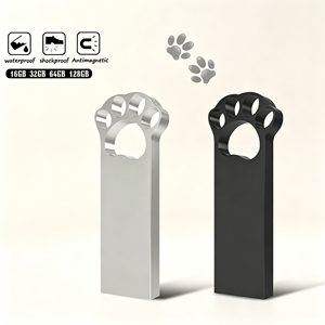 Clé USB en métal en forme de griffe de chat, vente en gros, avec logo personnalisé, 2 Go-128 Go, clé mémoire étanche pour cadeaux promotionnels - Product Image 4