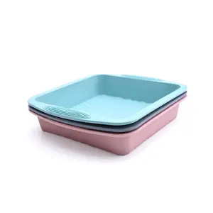RTS Non-Stick food grade Silicone Square Cake Pan Easy Release and Heat Resistant for Baking Cakes Brownies Cheesecakes in Oven