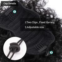 Queue de cheval afro bouclée avec cordon de serrage, chignon crépu, extensions courtes, postiches pour femmes et filles noires