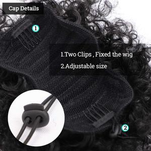 Coleta Afro con Cordón Ajustable, Cabello Rizado Kinky, Extensiones Cortas, <span class=keywords><strong>Postizos</strong></span> para Peinados Elevados para Mujeres y Niñas Afroamericanas - Product Image 4