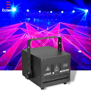 Üst dans sahne ışık Dj 10 W Rgb 3D Proyector Lazer Licht Laser Lazer Para Dj disko gece kulübü