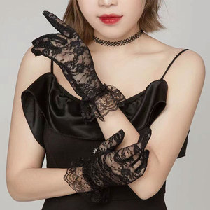 Eleganti <span class=keywords><strong>Guanti</strong></span> in Pizzo Floreale alla Moda <span class=keywords><strong>per</strong></span> Adulti e Bambini, a Cinque Dita, Colore Personalizzabile, Lunghezza al Polso, <span class=keywords><strong>per</strong></span> Tutte le Stagioni, Casual e da Festa, Spedizione Gratuita - Product Image 4