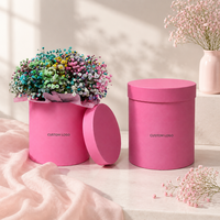 Boîte d'emballage florale ronde de luxe, boîte cadeau en carton rigide personnalisée pour l'arrangement de bouquets et les fleuristes