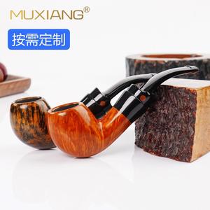 Muxiang Handmade Briarwood Smoking Pipe Bent Type With Acrylic Mouthpiece Custom Made For Tobacco Enthusiasts - Product Image 1