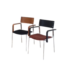 Chaise de salle à manger moderne en bois massif, style Wabi-Sabi minimaliste haut de gamme, chaise de café, fauteuil avec structure en fer et MDF Lumio