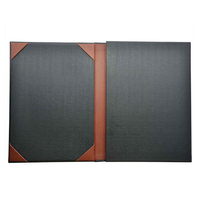 Couverture de menu en cuir Couvertures de menu de restaurant en PU Motif tissé Porte-menu en cuir PU Usine directement