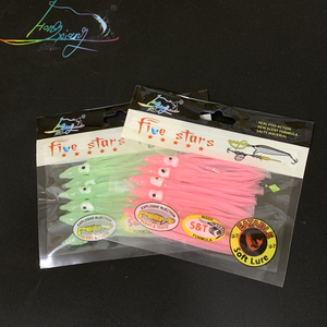 2024 nouveau 10 pièces jupes de calmar souple leurres de pêche Wobblers pour la pêche gabarits tête Silicone Shad appâts artificiels - Product Image 5