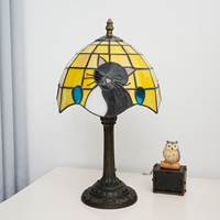 Lampe de chevet moderne en vitrail, best-seller, lampe de table artisanale personnalisée pour filles, cadeaux d'anniversaire pour enfants, lampe chat jaune