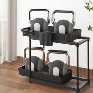 Cesta de almacenamiento extraíble debajo del fregadero de 2 niveles, organizador de cajones de gabinete deslizantes de plástico para organización de cocina y baño - Product Image 2