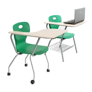 New Style Training Room Chair With Study Chair With Large Writing Pad School Movable Chairs With Tablet