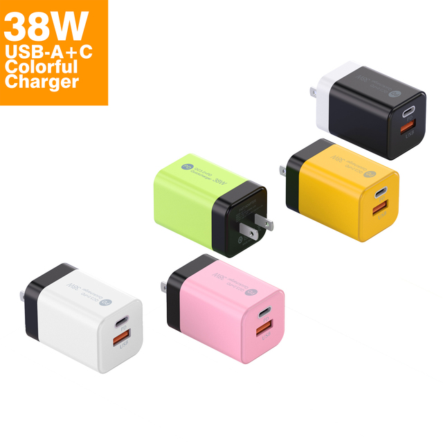 Universal Gan PD 38W Mini Original Fast Charging Usb Type c a Mobile Phone Wall Charger for iphone 16 15 14 13 Android Colorful
