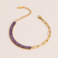 Nouveau bracelet tennis cubain pour enfants en argent sterling S925 plaqué or avec moissanite taille émeraude, cadeau de luxe tendance