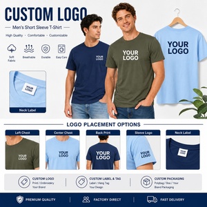 T-Shirt da <span class=keywords><strong>Uomo</strong></span> Personalizzabile con Logo, Girocollo, Manica Corta, Morbida, Casual, Base per Stampa, <span class=keywords><strong>Abbigliamento</strong></span> Promozionale, Brand OEM - Product Image 2