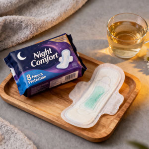 批发一次性负离子超薄棉女性护理卫生巾透气有翼设计防漏月经垫 - Product Image 4