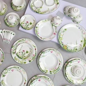Ensemble d'assiettes en papier à motif de feuilles de jardin vertes, décoration de fête, thème de fête du thé, fournitures pour fête d'anniversaire, assiettes en papier - Product Image 2