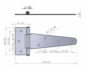 Portails en bois <span class=keywords><strong>de</strong></span> jardin d'extérieur, charnières en forme <span class=keywords><strong>de</strong></span> T en acier inoxydable, 2,5 mm, 2,8 mm, 3,0 mm, 8 trous - Product Image 3