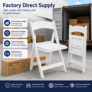 Chaise pliante blanche en gros avec siège rembourré pour location événementielle, mariages, fêtes, usage commercial – Approvisionnement direct usine - Product Image 5
