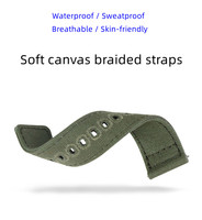 Bracelets en tissu de coton à libération rapide 18mm 20mm 22mm, en toile et nylon, pour Samsung Galaxy Watch, Garmin, Huawei