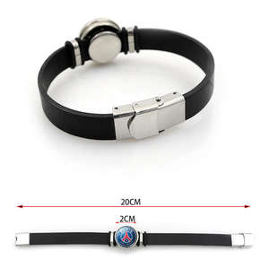 Gelang sepak bola pelat kaca transparan pengencang jepret klub sepak bola Barcelona Manchester hitam - Product Image 2